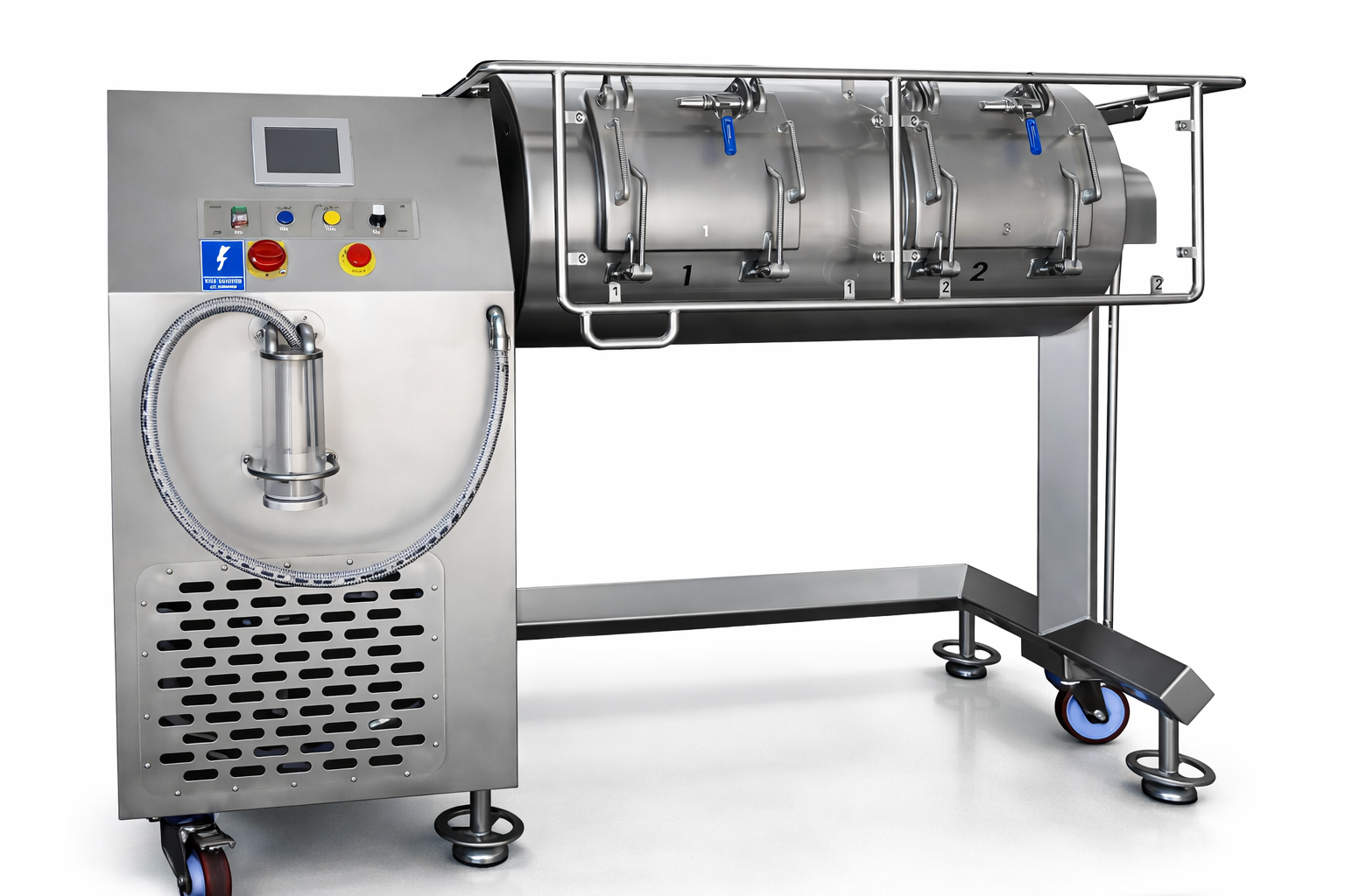 Multi drum vacuum meat tumbler